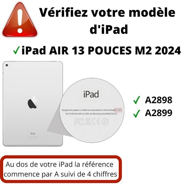 360 Rotationscover - Phonillico - iPad Air 13 tommer M2 2024 - Sort - Beskyttelse - Elastik Svart