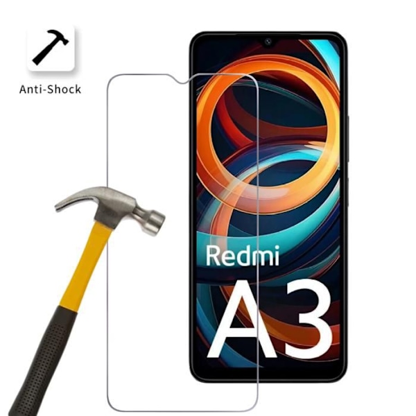 Skärmskyddsfilm - Phonillico® - Xiaomi Redmi A3 - Pack om 2 - Härdat glas - Repbeständig Transparent