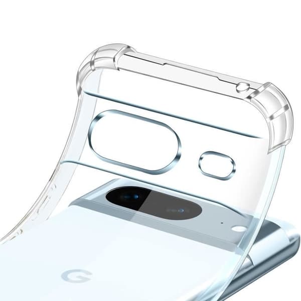 Stødabsorberende coque til Google Pixel 8 og 2 hærdede glas skærmbeskyttelse Phonillico® Transparent