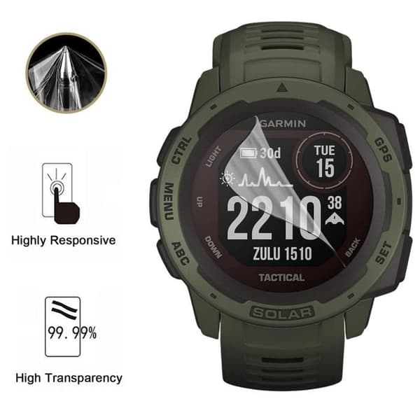 Skyddande skärm för Garmin Instinct 2 Solar Tactical Edition - 45mm [Pack 6] Hållbart Plastskydd Phonillico Transparent