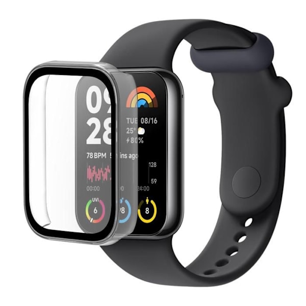 Kompatibelt fodral för Xiaomi Smart Band 8 Pro - Hårt skyddsfodral Transparent härdat glasskärm Phonillico Transparent
