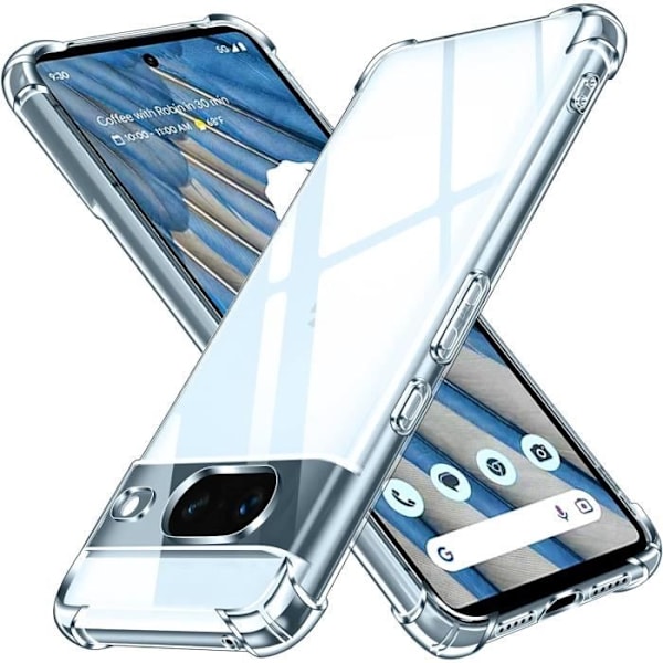 Stötsäkert skal till Google Pixel 8 - Transparent mjukt silikonskydd Phonillico®