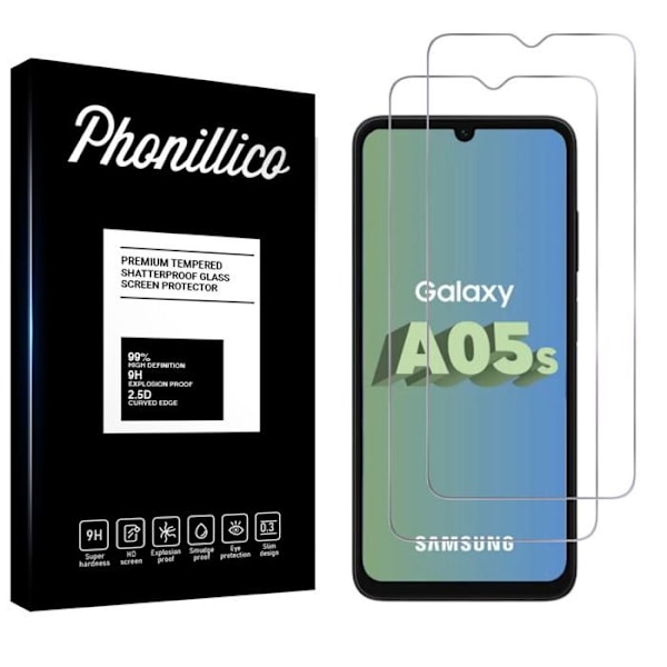 Näytönsuojakalvo - Phonillico - Samsung Galaxy A05S - 2 pakkauksessa - Naarmunkestävä - Kirkas Transparent