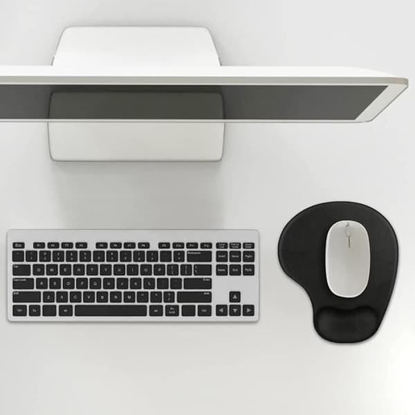 Ergonomisk Musemåtte - Phonillico® - Gel Håndledsstøtte - Skridsikker - Sort - Gummi