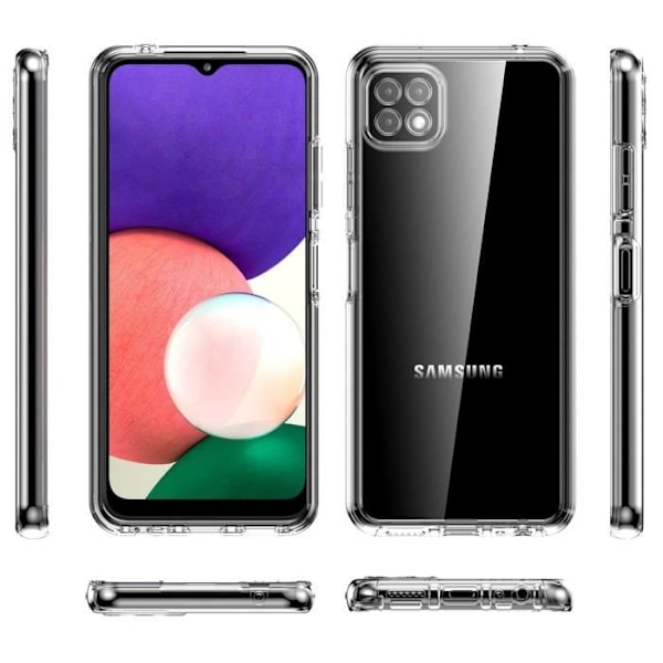 Coque til Samsung A22 5G - Håndfri Etui 360 Integreret Transparent 2 Dele Foran Bagpå Indsigelsesbeskyttelse Phonillico® Transparent