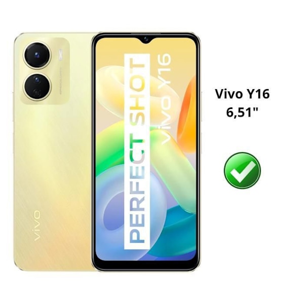 Skærmbeskyttelse - Phonillico - Vivo Y16 - Pakke med 4 - Hærdet glas - Ridseresistent Transparent