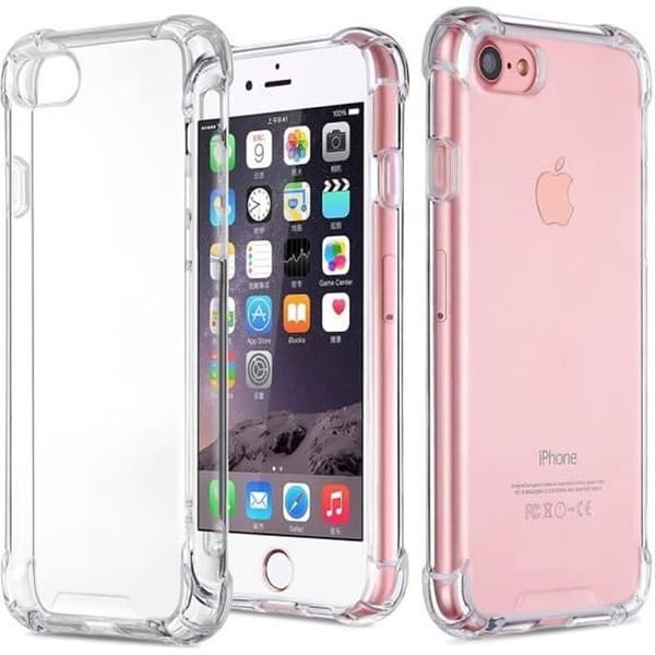[Kompatibel Apple iPhone 7] Stötsäker Transparent Silikon [Phonillico®] Transparent