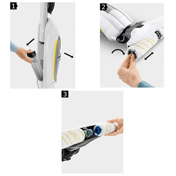 Ersättningsrullar - Karcher - FC7/FC5/FC3 - Paket med 4 - Kompatibel med Karcher - 2 blå och gröna munstycken