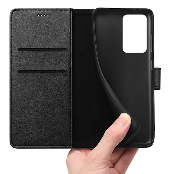 Coque til Samsung Galaxy A23 - Sort Portemonnaie med Magnetisk Klap og Kortplads Phonillico® Svart