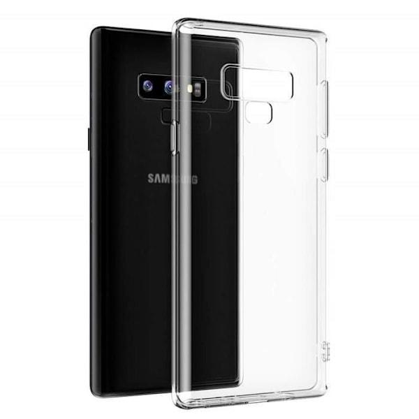Coque til Samsung Galaxy NOTE 9 - Transparent Silikone + Tempereret Glas med sort kant Skærmbeskyttelsesfilm [Phonillico®]