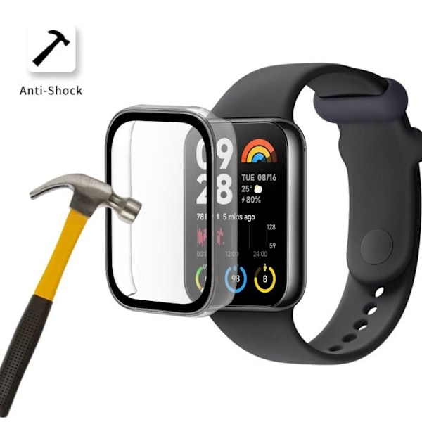 Coque kompatibel för Xiaomi Smart Band 8 Pro - Skyddshårdt transparent fodral med härdat glas Phonillico Transparent