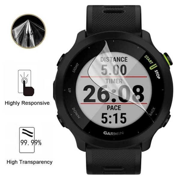 Näytönsuojus Garmin Forerunner 55 [Pakkaus 6] Kestävä Ultra Ohut Muovifilmi Phonillico Transparent
