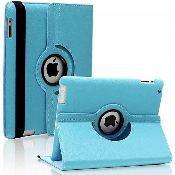 Coque Rotative 360 Lys Blå til Apple iPad AIR 2 / AIR 1 - Cover Etui Beskyttelse Elastisk Lukning Phonillico® Blå