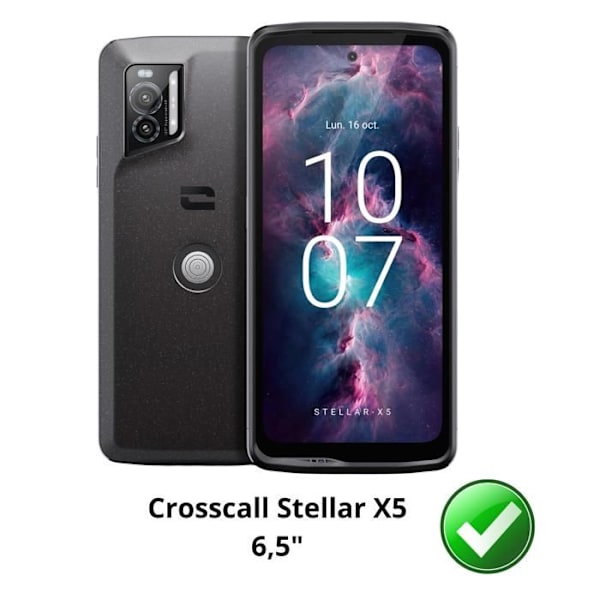 Skyddsskärm - Phonillico® - Crosscall Stellar X5 - Härdat Glas - Paket med 2 - Repstark Transparent