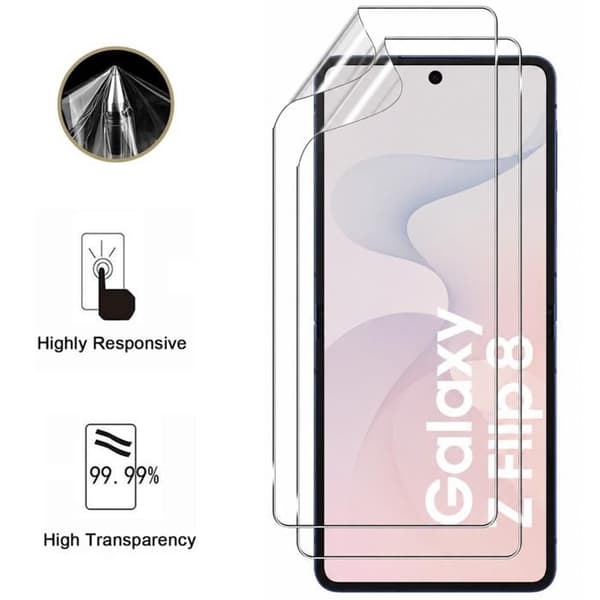 Plastskydd för Samsung Galaxy Z FLIP 8 och Kameraskydd [Pack 2] Hållbart skydd Phonillico® Transparent