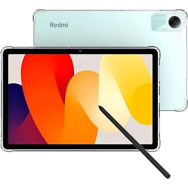 Coque til tablet med berøringsskærm, kompatibel med Xiaomi Redmi Pad SE - Stødabsorberende beskyttelse i blød TPU, gennemsigtig Transparent