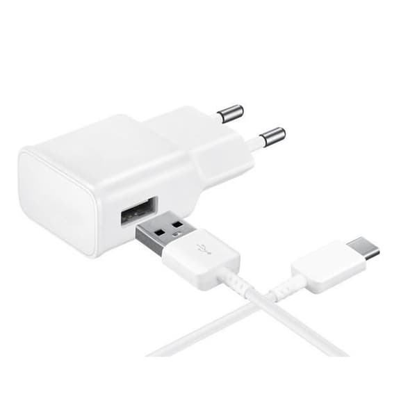 USB-C-kabel - Phonillico - 1 Meter - Väggladdare 2A - Kompatibel med Huawei NOVA - Vit Vit