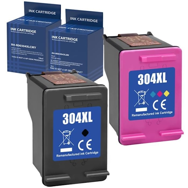 Blækpatron - HP - 304XL - Sort - Multi-farver - Kompatibel med DeskJet/Envy