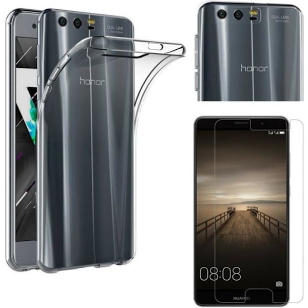 HUAWEI HONOR 9 Skal - Transparent Silikon + Härdat Glas Skärmskydd [Phonillico®]