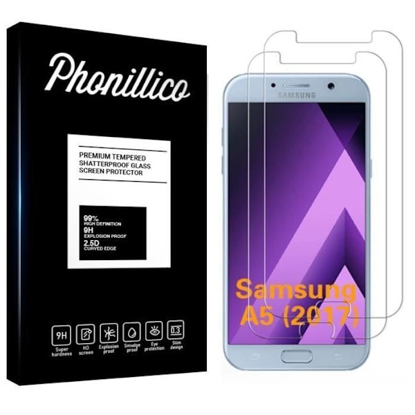 Härdat glas för Samsung Galaxy A5 2017 A520 - [Pack 2] Förpackning av ultra hållbart skyddsglas [Phonillico®]