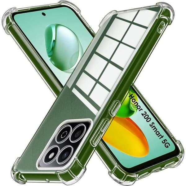 Coque til Honor 200 Smart 5G - Stødabsorberende Beskyttelse Silikone Blød Transparent Phonillico® Transparent