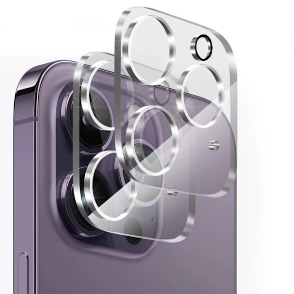Skyddskamera för iPhone 14 PRO MAX [Pack med 2] Härdat Glas Bakre Kameraskydd Phonillico® Transparent