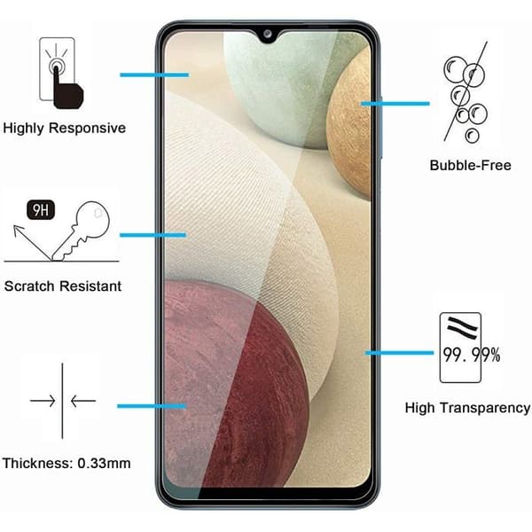 Stødabsorberende cover til Samsung Galaxy A12 og 2 hærdede glas skærmbeskyttelse Phonillico® Transparent