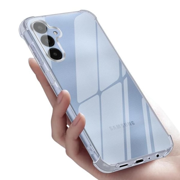 Stötsäker kåpa för Samsung Galaxy S25 och 2 härdade glas skydd för skärmen Phonillico® Transparent