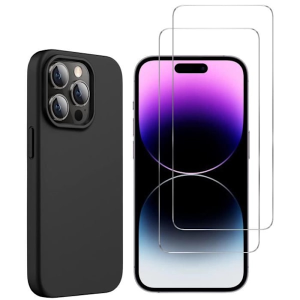 Coque Noir für iPhone 15 PRO MAX ja 2 Kappaläpäisev Laseri Teip Ecran Phonillico®
