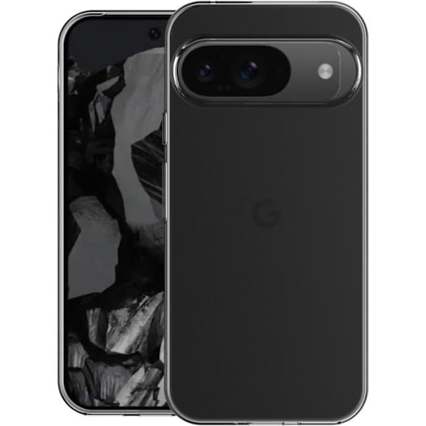 TPU-kuori Google Pixel 9:lle / Pixel 9 Pro:lle ja 2 kpl kovakalvoa näytönsuojaksi Phonillico® Transparent
