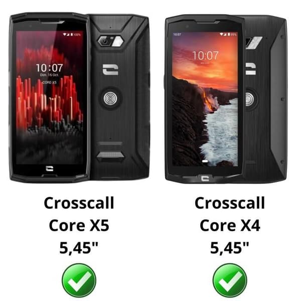 Härdat Glas för Crosscall Core X4 / Core X5 [Pack 2] Skyddsglasfilm Phonillico® Transparent