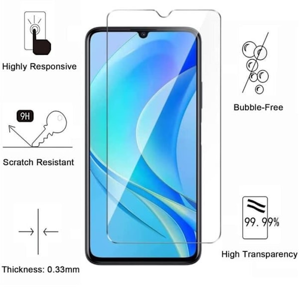 Härdat Glas för Huawei Nova Y70 - Nova Y70 Plus [Pack 2] Skyddsglas för Skärm Phonillico®