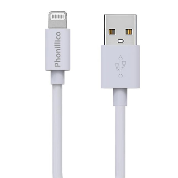 Lot 3 Kablar 20 cm USB Lightning Laddare Vit för iPhone X/XS/XS MAX/XR/7/7 PLUS/8/8 PLUS/6/6S/6 PLUS/5/5S/SE/AirPods Phonillico