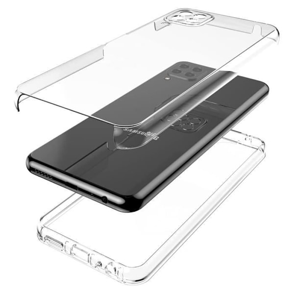 Fodral för Samsung A22 4G - 360 Heltäckande Transparent Fodral 2 Delar Fram Bak Sammankoppling Phonillico® Transparent
