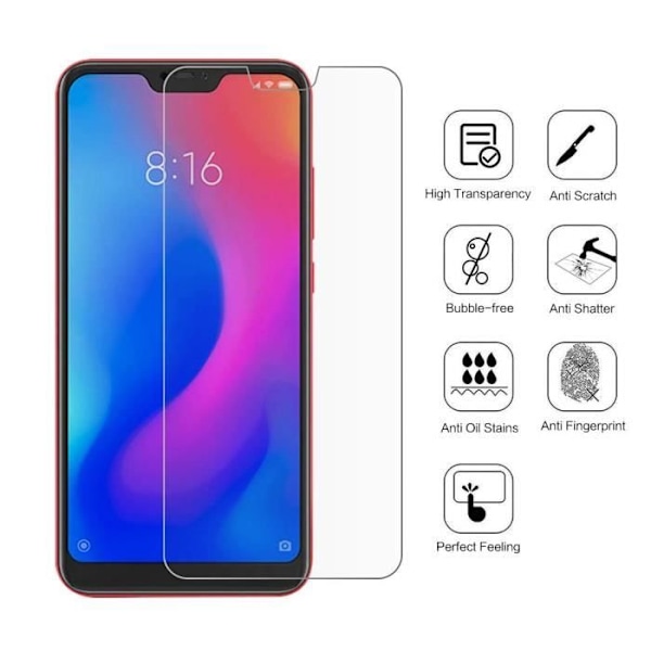 Elokuvan lasisuojaus näyttö - Phonillico® - Xiaomi MI A2 LITE - Karkaistu lasi - Ultra kestävä - Naarmuuntumaton