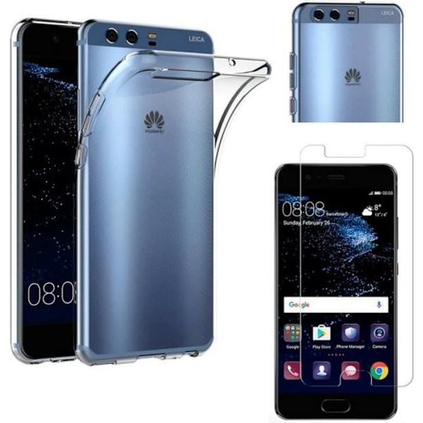 HUAWEI P10 - Läpinäkyvä Silikoni + Kovakalvo Näyttösuoja [Phonillico®]