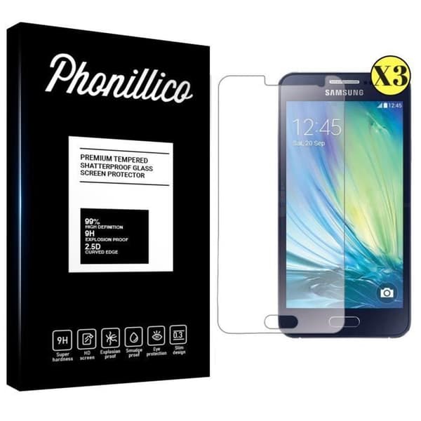 Härdat Glas för Samsung Galaxy A3 2015 A300 - [Pack 3] Ultra Hållbart Skärmskydd [Phonillico®]