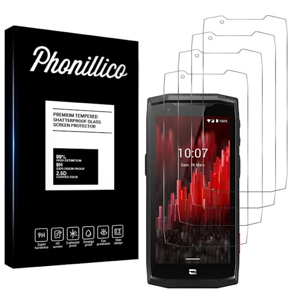 Hærdet Glas - Phonillico® - Crosscall Core M5 - Pakke med 4 - Ridsesikker - Skærmbeskyttelse Transparent