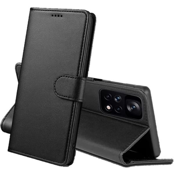 Coque til Xiaomi Redmi Note 11 PRO - Redmi Note 11 PRO 5G - Sort Plånbok med Magnetisk Klap og Kortopbevaring Phonillico® Svart
