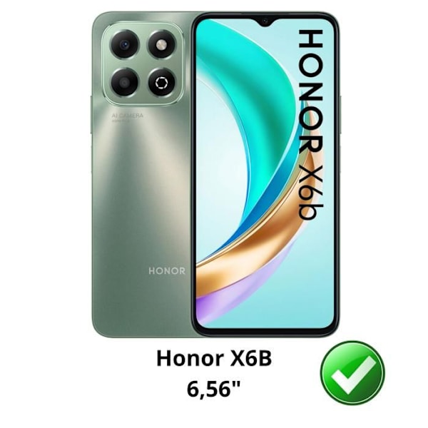 Iskunkestävä kuori - Phonillico® - Honor X6b - Pehmeä - Läpinäkyvä - 2 Lasi Taitettu Transparent