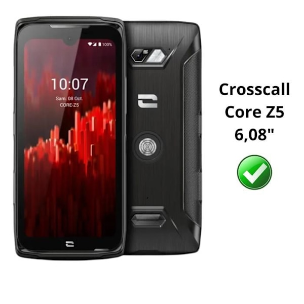 Hærdet Glas - Phonillico® - Crosscall Core Z5 - Pakke med 2 - Skærmbeskyttelse - Ridseresistent Transparent
