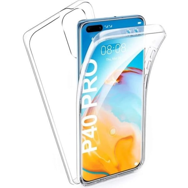 Skal till Huawei P40 PRO - Helt transparent gel TPU silikonskydd två delar fram bak sammankopplande Phonillico®