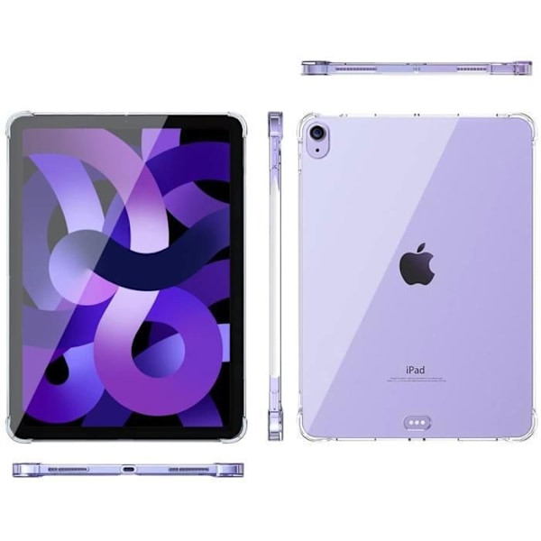 Coque til iPad Air 11" M2 2024 - Phonillico - Stødabsorberende - TPU Blød - Transparent - Lilla Transparent