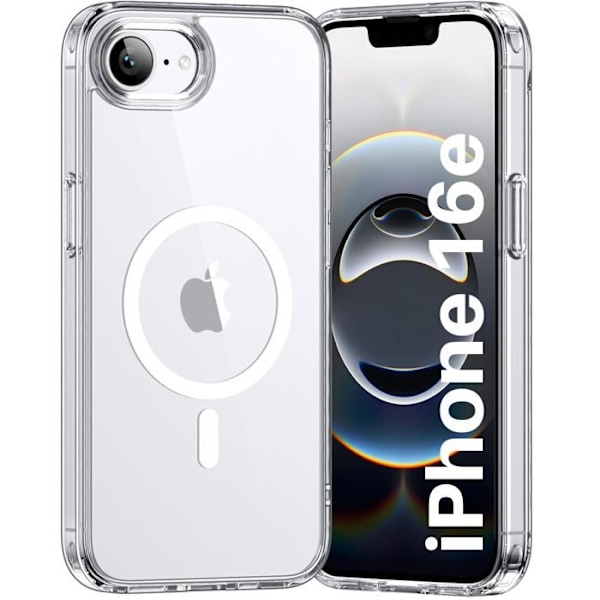 Coque til iPhone 16e - Gennemsigtigt Silikone med indbygget magnetisk cirkel Phonillico® Transparent