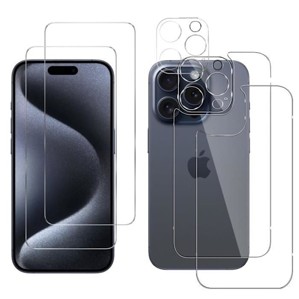 Suojakalvo - Phonillico - iPhone 15 PRO MAX - Karkaistu lasi - Paketti 2 - Kestävä naarmuille Transparent