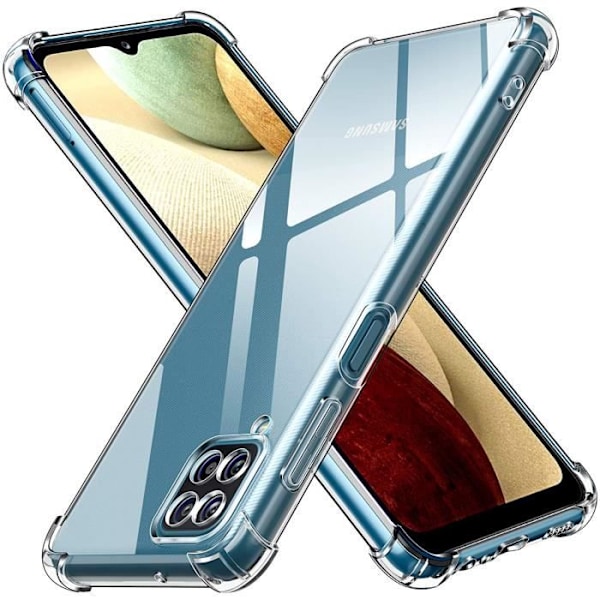 Samsung A12:lle tarkoitettu läpinäkyvä silikoninen iskunsuojakuori - Phonillico® Transparent