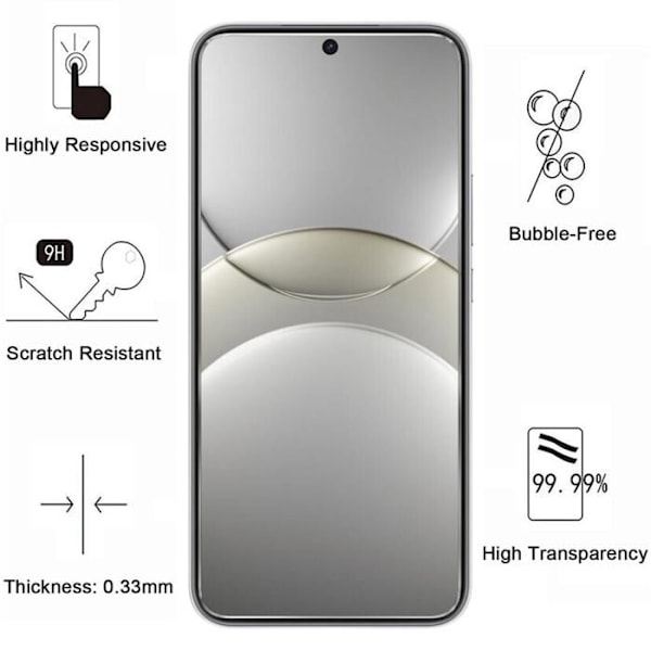 Hærdet Glas til Huawei Nova 13 [Pakke 2] Beskyttelsesfilm til Skærm Phonillico® Transparent