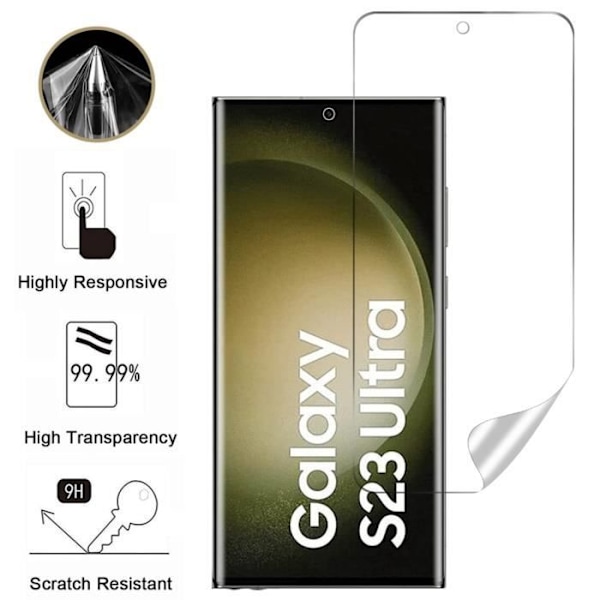 Skyddsskärm i plast för Samsung Galaxy S23 ULTRA [Pack 2] Hydrogel Skyddare Resistent Anti Ripe Phonillico®