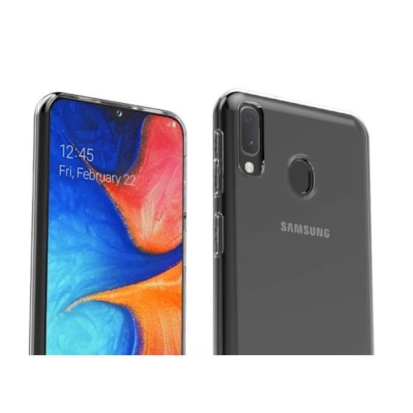 Coque för Samsung Galaxy A20E + Härdat Glas - Ultra Tunn Silikon Skydd Fodral Skydd för Skärm [Phonillico®] Transparent