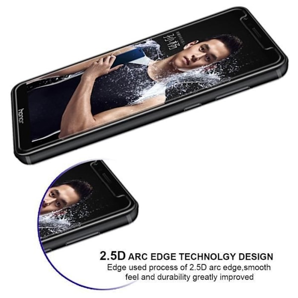 Film Glas Skydd för Skärm - Phonillico® - Huawei HONOR 7X - Paket med 3 - Härdat Glas - Repbeständig